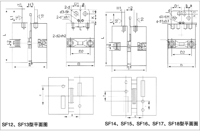 SF12~SF18風冷平板散熱器平面圖